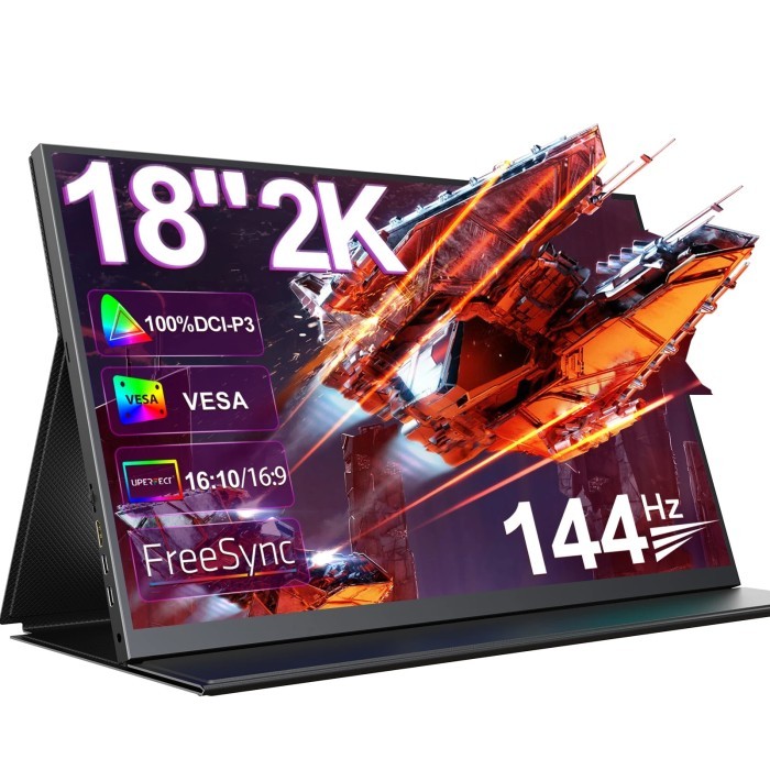 UPERFECT 18inch LCD Monitor 2K 144Hz Portable Gaming Display