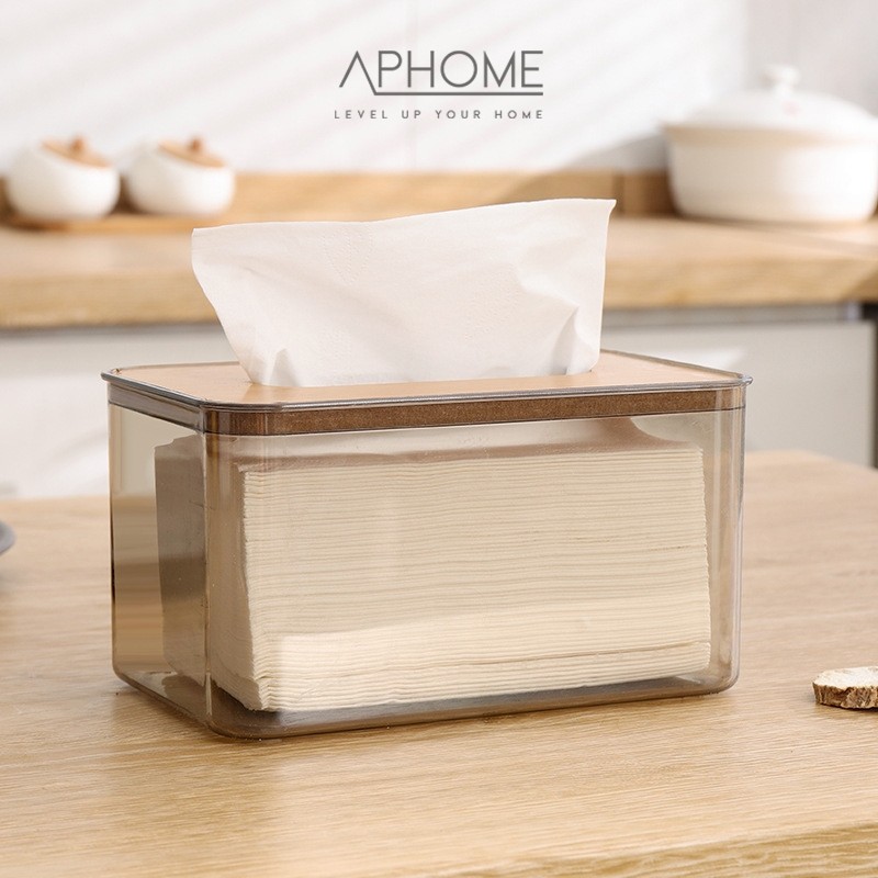 Payoe Tempat Tisu Kotak Tissue Kayu Transparan Box Tissue Tempat Tisu Kamar Mandi Dinda