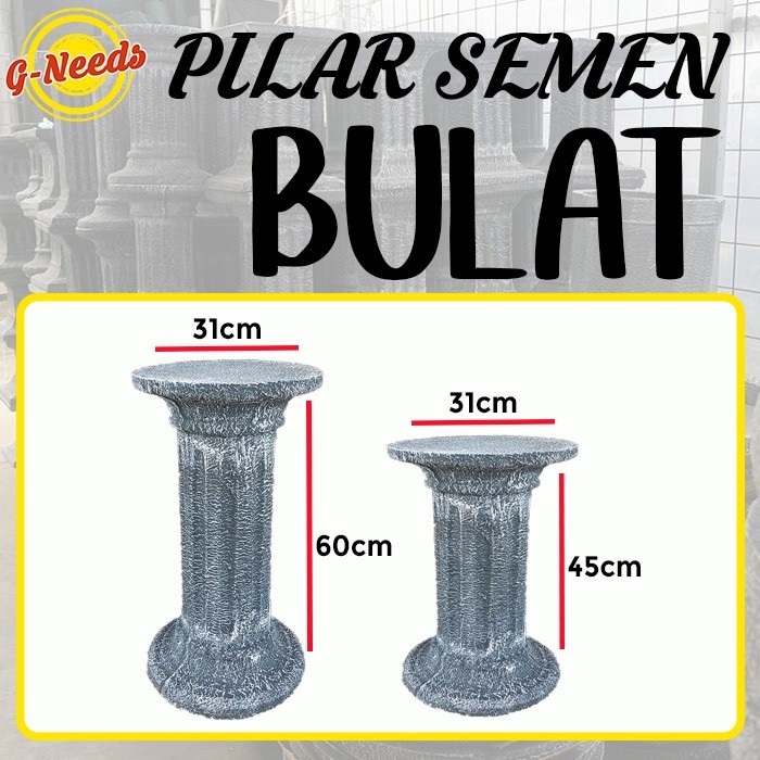 Baru Pilar Semen Pilar Pot Semen Dudukan Pot Bulat Bundar 45Cm , 60Cm