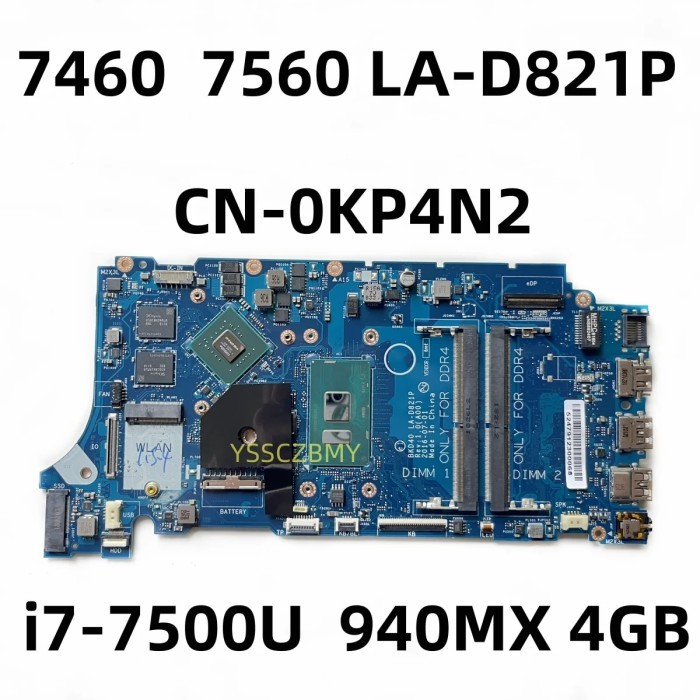 NEW I7-7500U 940MX 4GB For Dell Inspiron 7460 7560 Laptop Motherboard