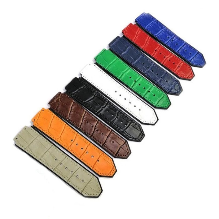 Men's leather watch strap for Hublot Big Bang series bottom silicone