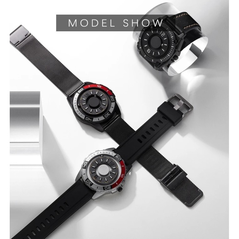 Eutour Creative Watch Men Unique Black Dial Magnetic Magnet Beads