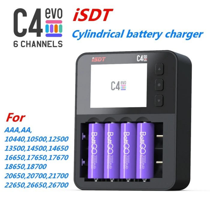 ISDT C4 EVO Smart Battery Charger with Type-C QC3.0 Output for AA AAA