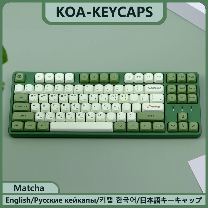 KBDiy Matcha KOA Keycap PBT Similar MOA Keycaps Retro 7u MAC ISO
