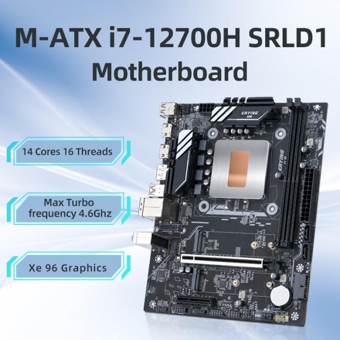 ERYING DIY Desktops Motherboard with Onboard CPU Interpose Kit i7
