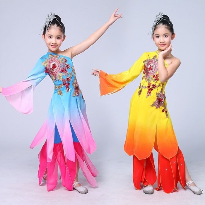 New Arrive Children's Yangko Dance Clothing Chinese National Fan