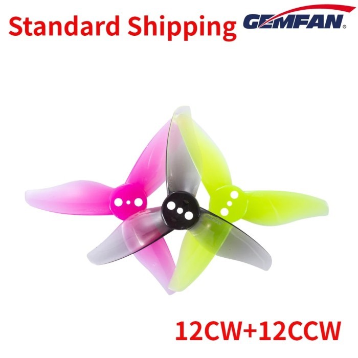 12Pairs(12CW+12CCW) Gemfan Hurricane 2023 2X2.3X3 3-Blade Toothpick