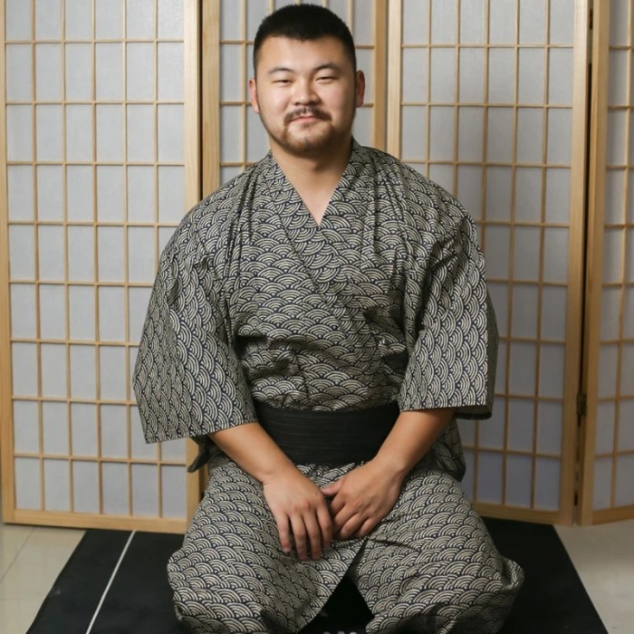 Japanese Traditional kimono With Obi Men Haori Pajamas Yukata Cotton