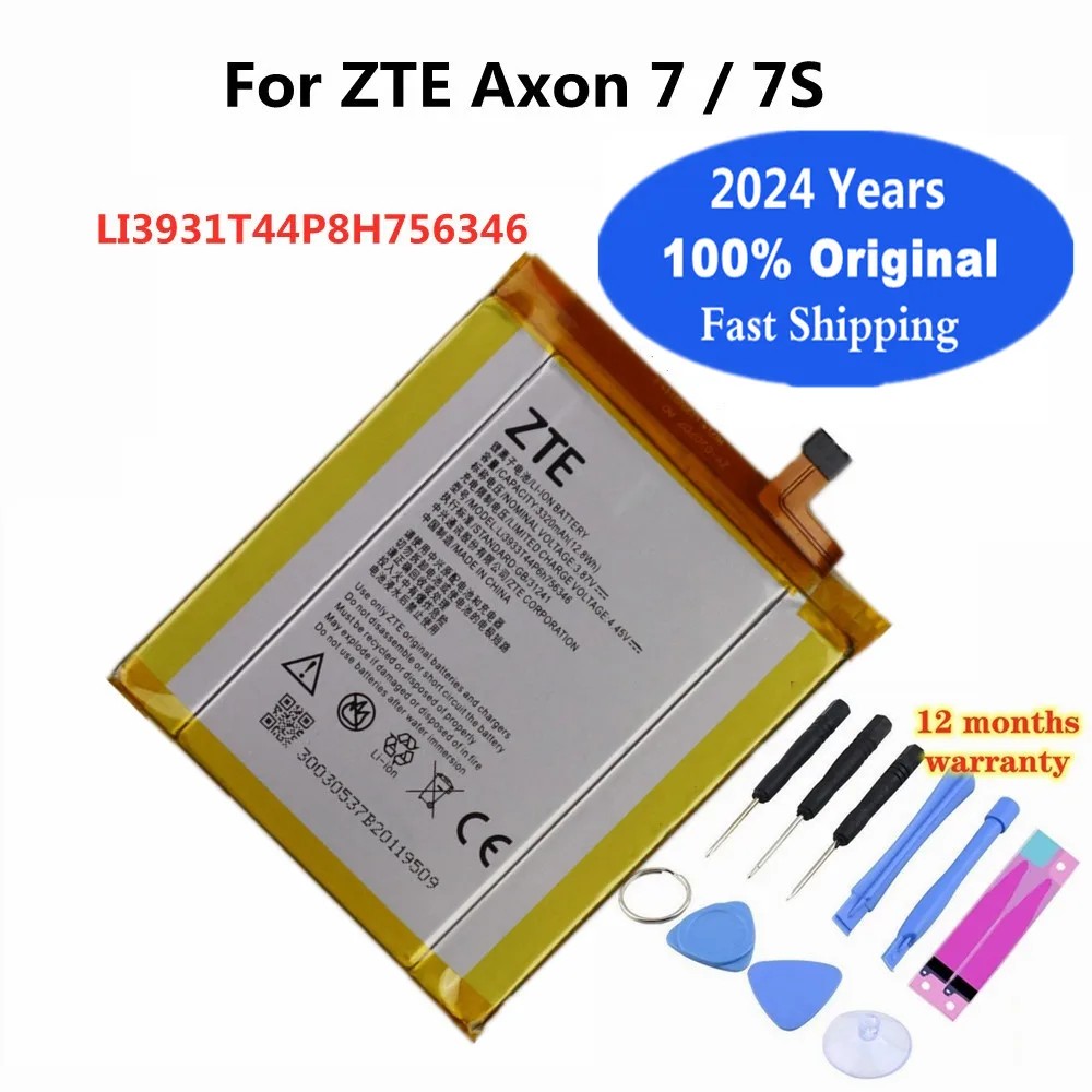 2024 Years LI3931T44P8h756346 100% Original Battery For ZTE Axon 7 A2017 7S A2018 Grand X4 Z956 Z957