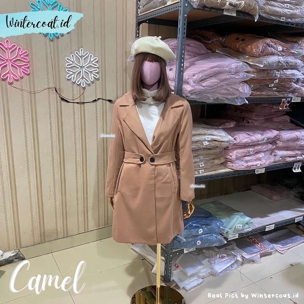 HOT PRODUCT JESSIE WOOL WINTER COAT WOMEN BIG SIZE BROWN MANTEL JUMBO COKLAT CEWEK WANITA IMPORT