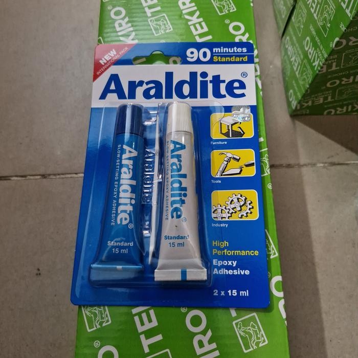 araldite biru lem besi lem epoxy 2 komponen 90 menit standard