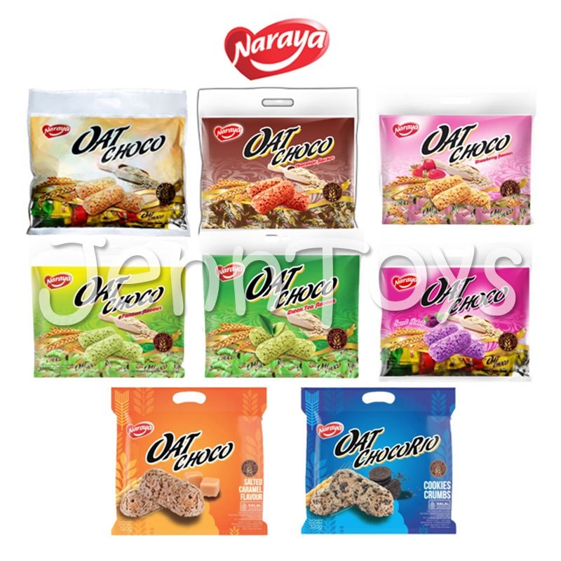 

NARAYA OAT CHOCO SNACK OAT SEREAL GANDUM VANILLA PANDAN GREEN TEA STRAWBERRY 400GR