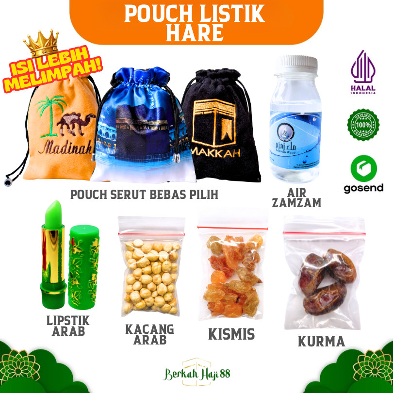 

OLEH OLEH HAJI DAN UMROH PAKET POUCH SERUT PRINTING SOUVENIR HAMPERS LENGKAP