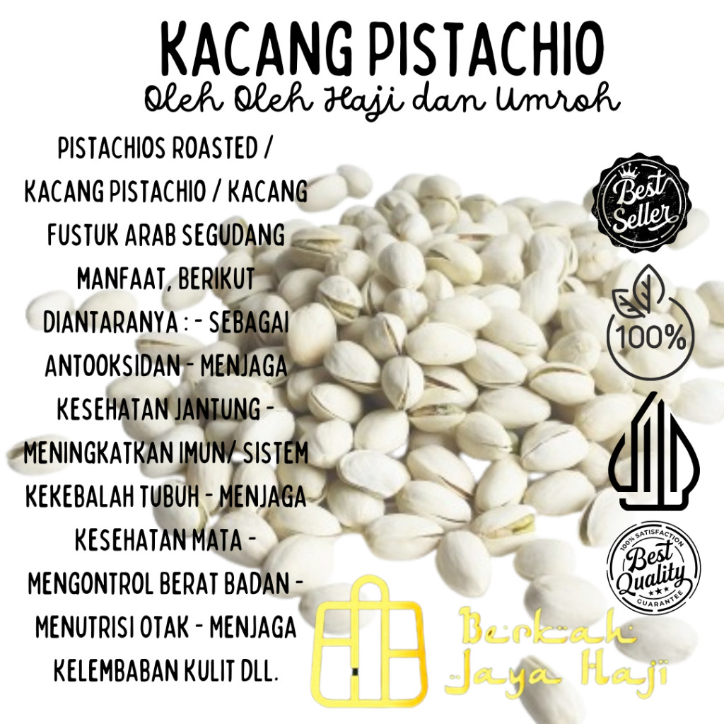

KACANG PISTACHIO SNACK SEHAT KACANG FUSTUK - OLEH-OLEH HAJI UMROH