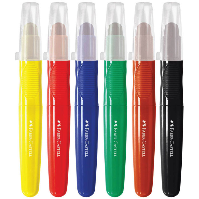 

[READY] Little Creatives / Jumbo Creamy Crayons Faber Castell 6 Warna / Crayon Anak Model Putar