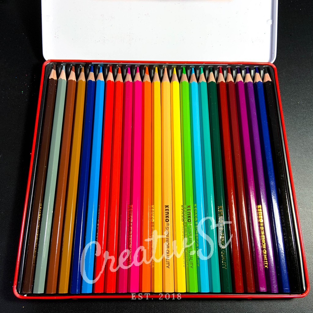 

[READY] KENKO Tin Case Pensil 24 Warna Kaleng Color Pencil
