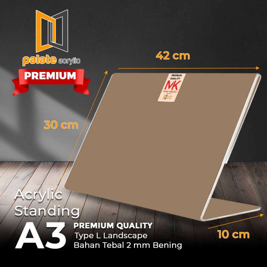 

JH8 AKRILIK TENT HOLDER A3 L LANDSCAPE - 2MM PREMIUM