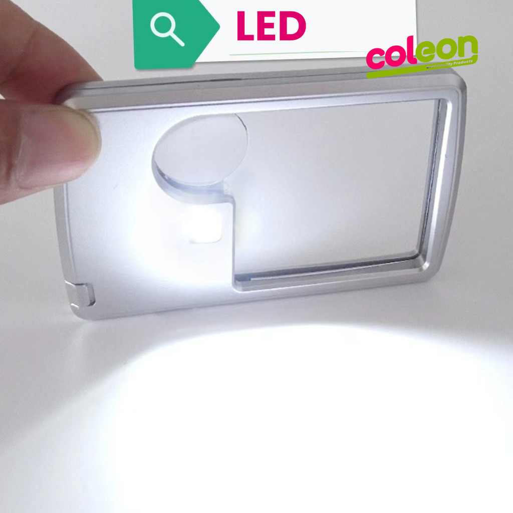 

JH8 Kaca Pembesar Lampu LED 4B-3 Kartu Nama Lensa Optik Akrilik Portabel Kartu Lampu Led Persegi