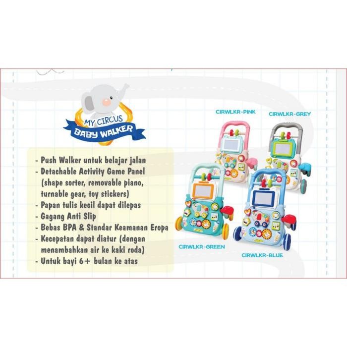 Moms_ Sugarbaby Mycircus Walker Activity Walker Push Walker/ Activity Walker Bebas Bpa Grey