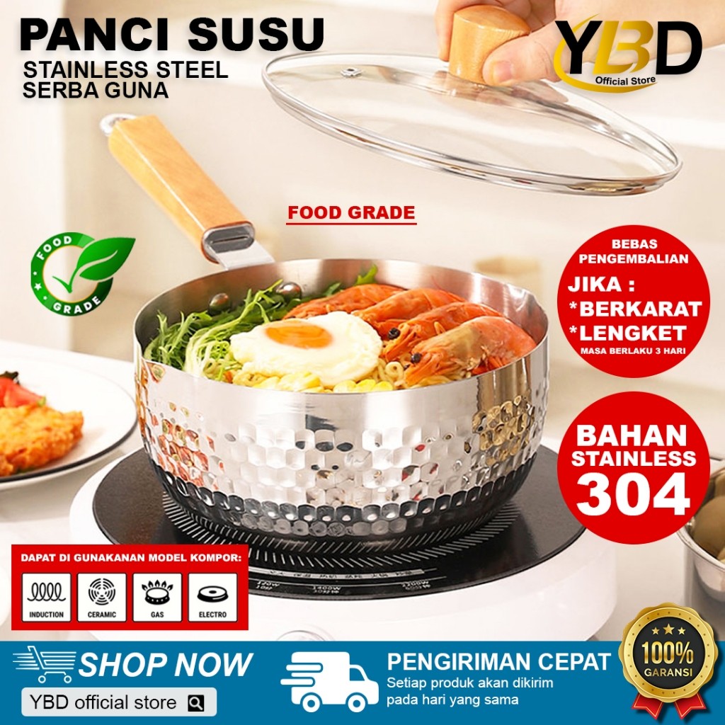Panci Stainless steel SUS 304 Anti Lengket / Panci Susu Stainless Steel SUS 304 / Panci Susu ukuran