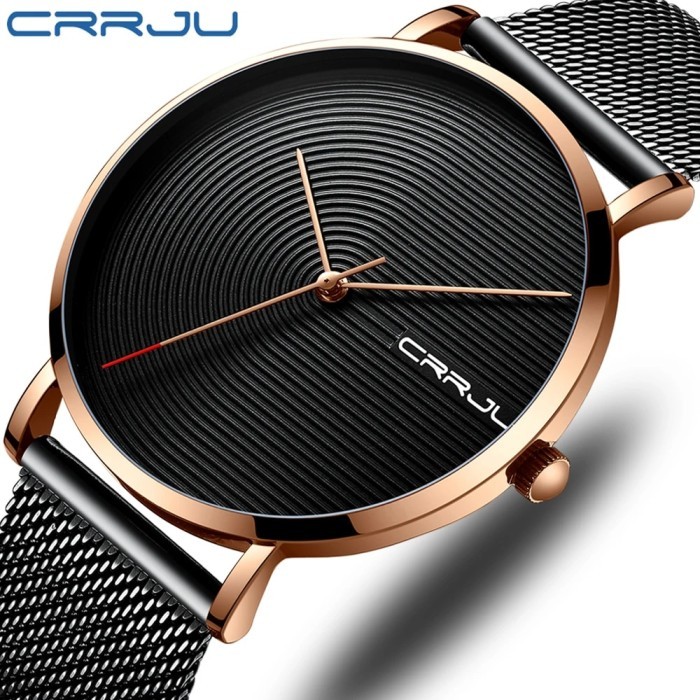 CRRJU Watches Mens Waterproof Stainless Steel Quartz Watch Men
