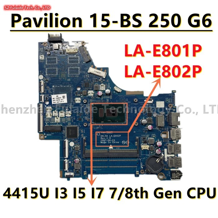 LA-E801P LA-E802P For HP Pavilion 15-BS 250 G6 Laptop Motherboard