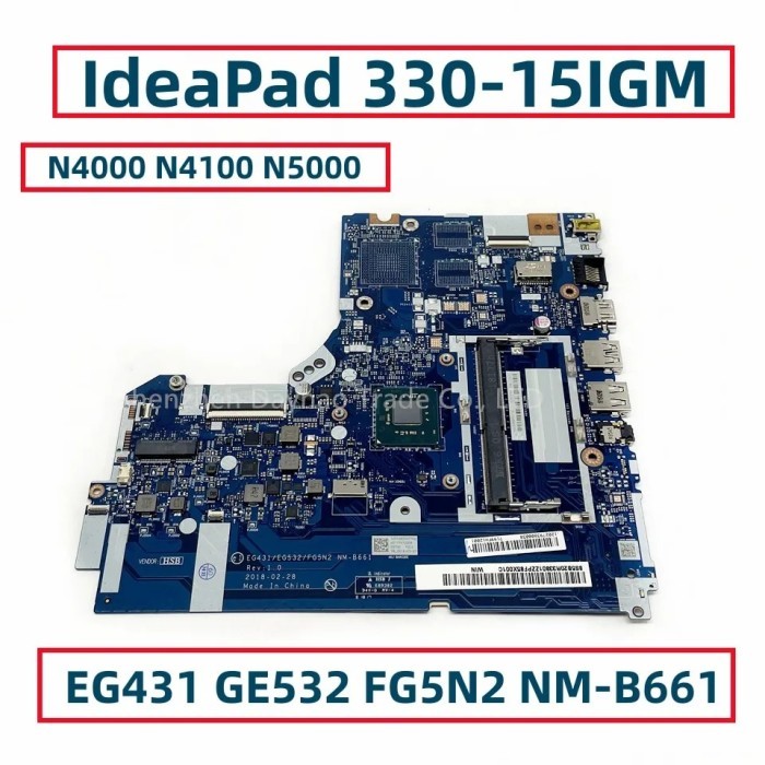 EG431 GE532 FG5N2 NM-B661 For IdeaPad 330-15IGM Laotop Motherboard