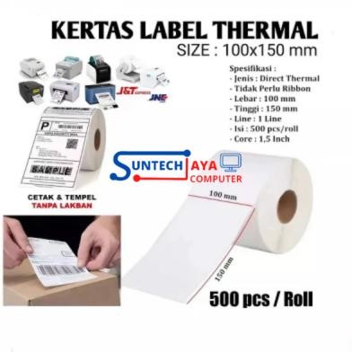 

Gilang_Store Kertas Sticker Thermal 100x150 mm / Label Termal 10 x 15 cm Paper Roll