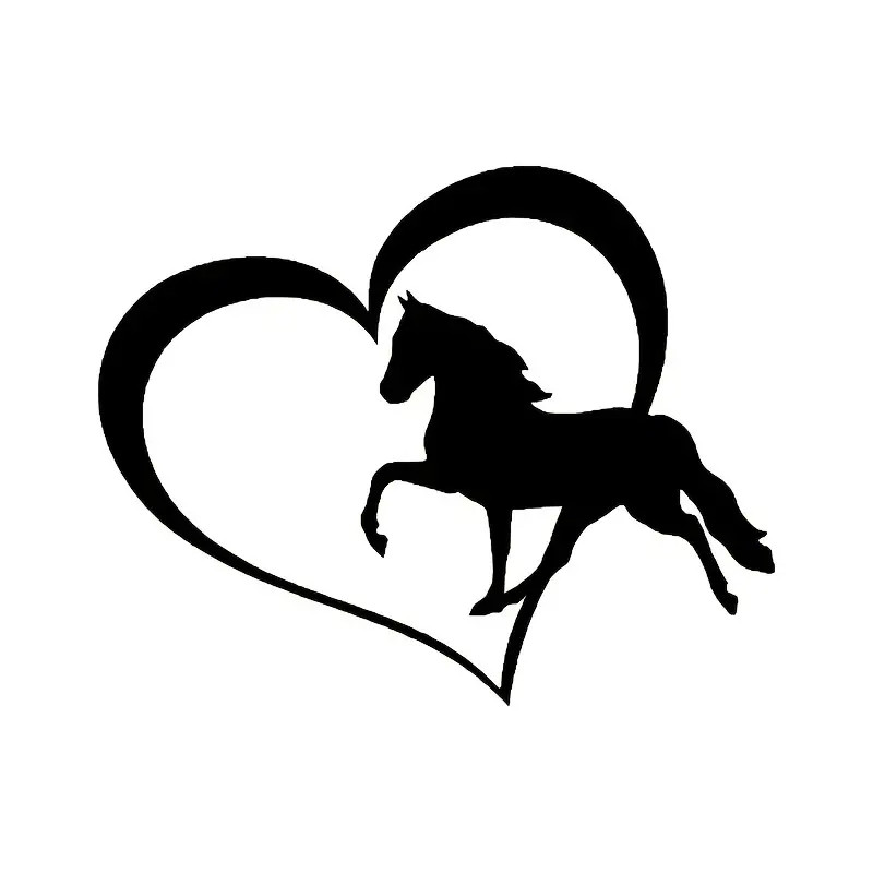 Jt02# Unique Horse And Heart Car Stickers Waterproof Vinyl Decal Car Accessories Decor Pegatinas