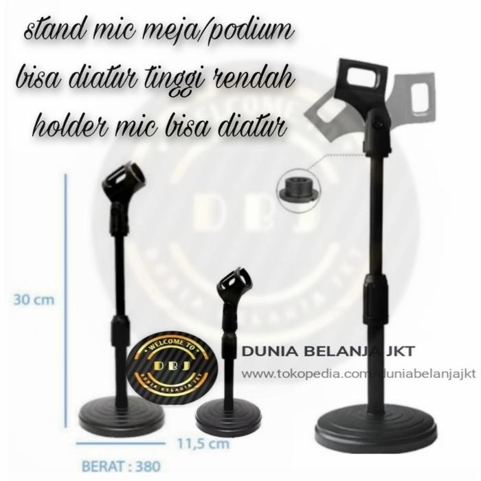 STAND MIC MEJA / STAND MIC PODIUM /DUDUKAN MIC KAKI BULAT