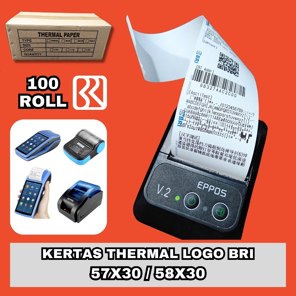 

100 ROLL KERTAS LOGO 57X30 / 58X30