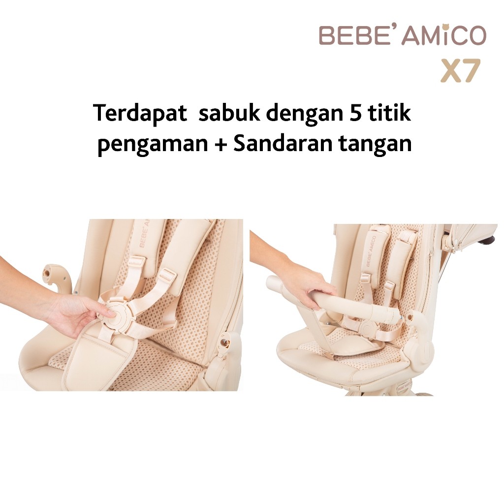 BEBE AMICO X7 Stroller / Reversible Stroller / Kereta Bayi Dua Arah / Stroller 2 Arah Lipat