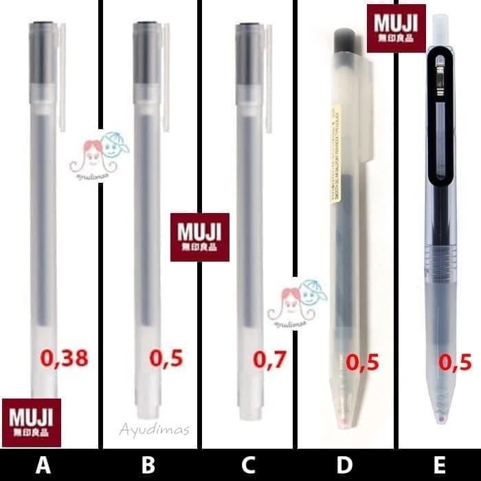 

Ready JT Muji Gel Ink Pen BLACK 0.38 / 0.5 / 0.7mm - ballpoint / REFILL