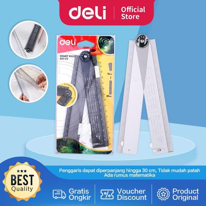 

Ready JT Deli Foldable Ruler / Penggaris Transparan 30cm Dapat Dilipat Tidak Mudah Patah EG01102
