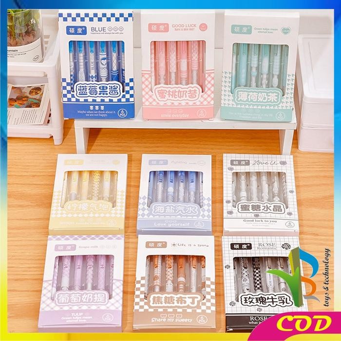 

Ready JT [COD] RB A69 Pulpen ST Set 6IN1 Motif Bunga 0.5MM Pena Mekanik Alat Tulis