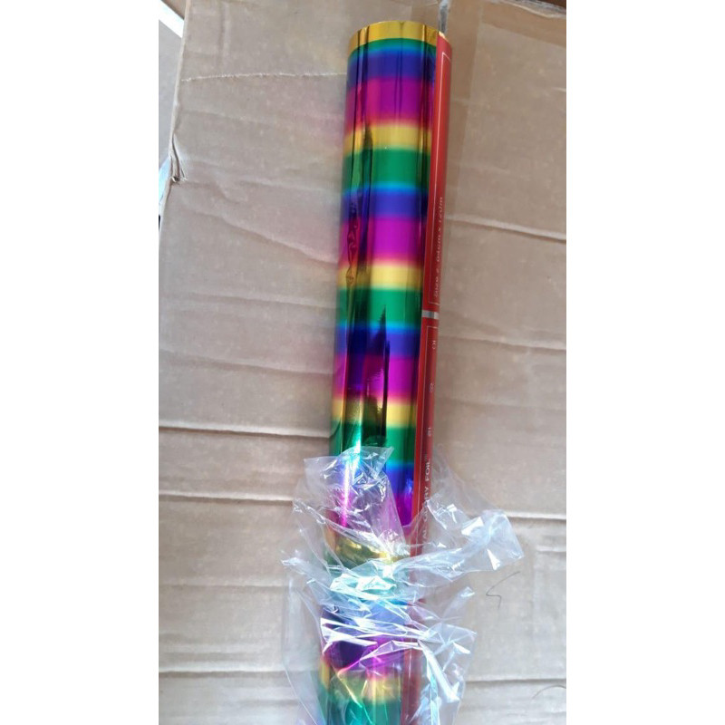 

KERTAS F / HOT STAMPING F PELANGI 7 WARNA 1/2 ROLL / F RAINBOW / Em Kertas Undangan