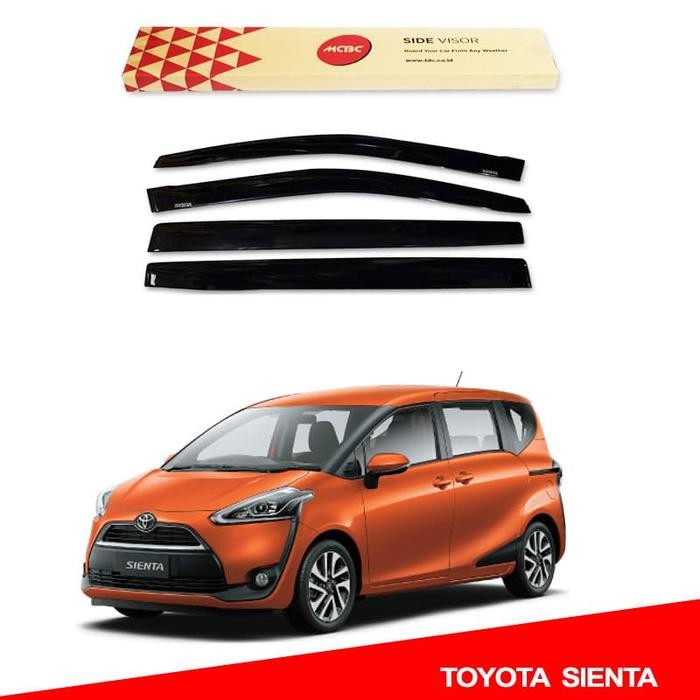 PREMIUM Talang Air Mobil Slim Toyota Sienta Original MCBC Warna Diamod Black