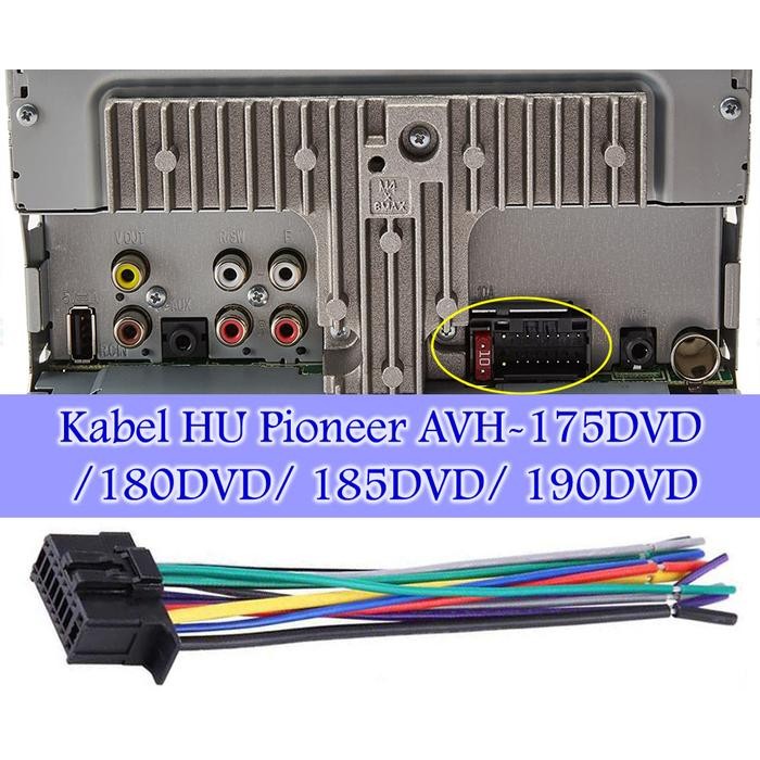 PREMIUM Kabel Soket Pioneer u Pasang HU AVH 175DVD/ 180DVD/ 185DVD/ 195DVD