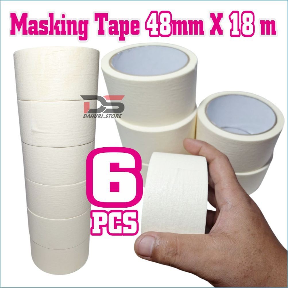 

Masking Tape / Lakban Kertas 48mm x 18meter Full Lakban Kertas Harga 6 pcs