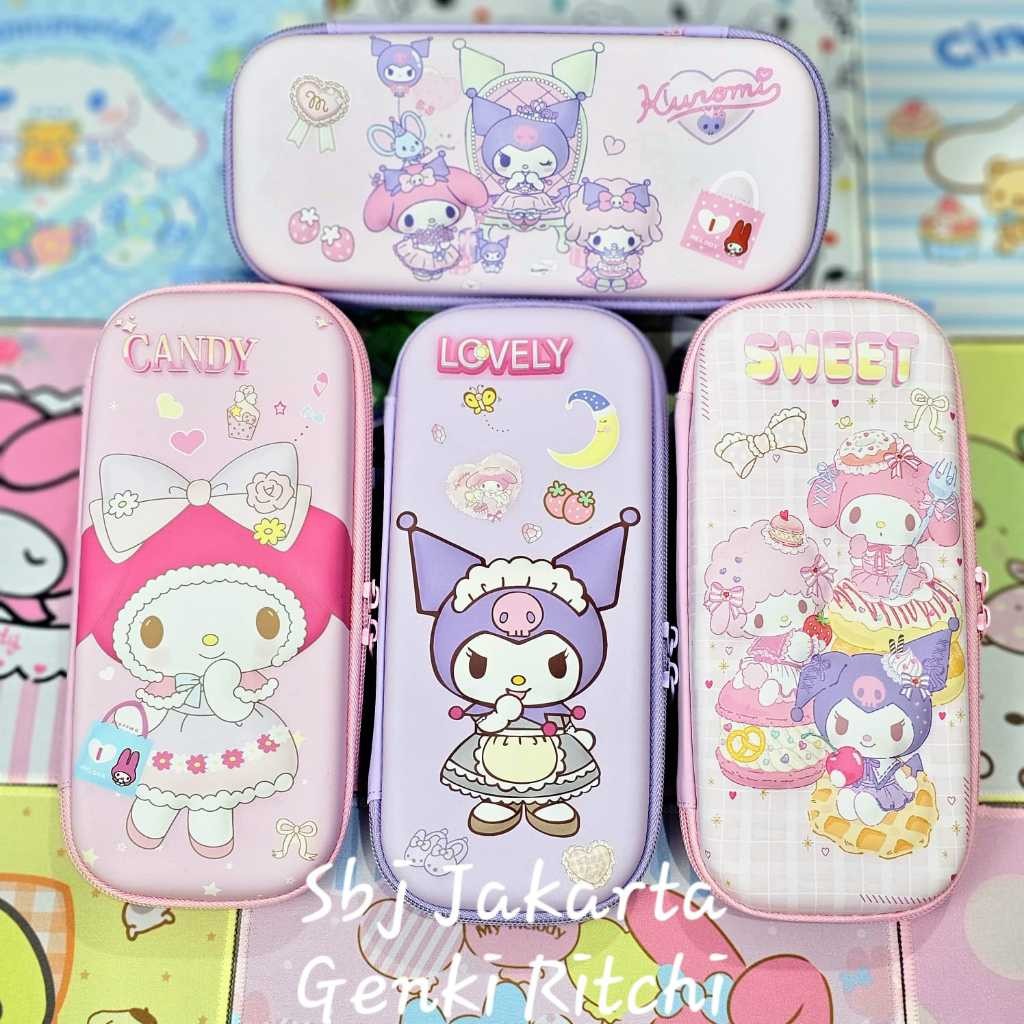

Kotak pensil tempat pensil 3D hardcase waterproof Sanrio kuromi melody model smiggle