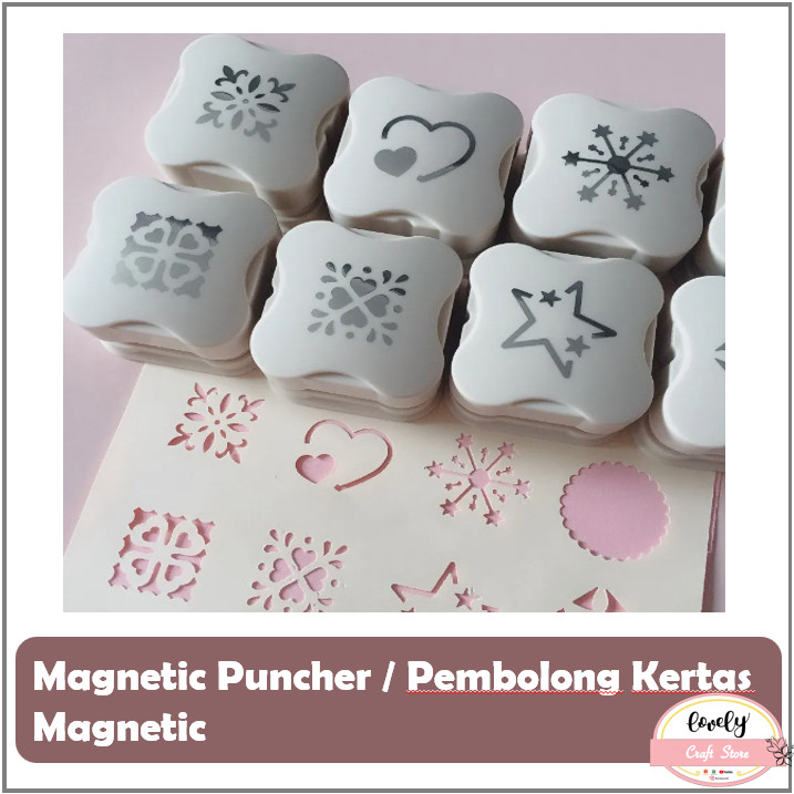 

LovelyCraftStore Magnetic Puncher Pembolong Kertas Magnetic Anywhere Punch Magnetic Embosser