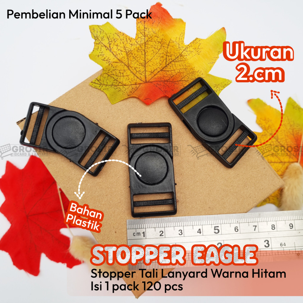 

STOPPER / Stopper Tali Id Card Lanyard Cantelan Ukuran 1.5cm 2cm 2.5cm Warna Hitam