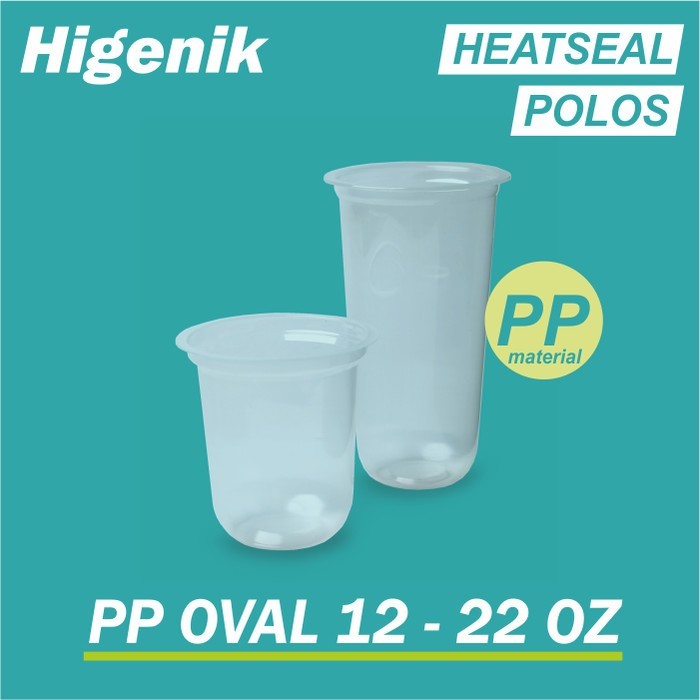[Expert] Plastic Cup PP Oval / Gelas Plastik Cup PP Tebal 12/16/22 oz Bisa Seal