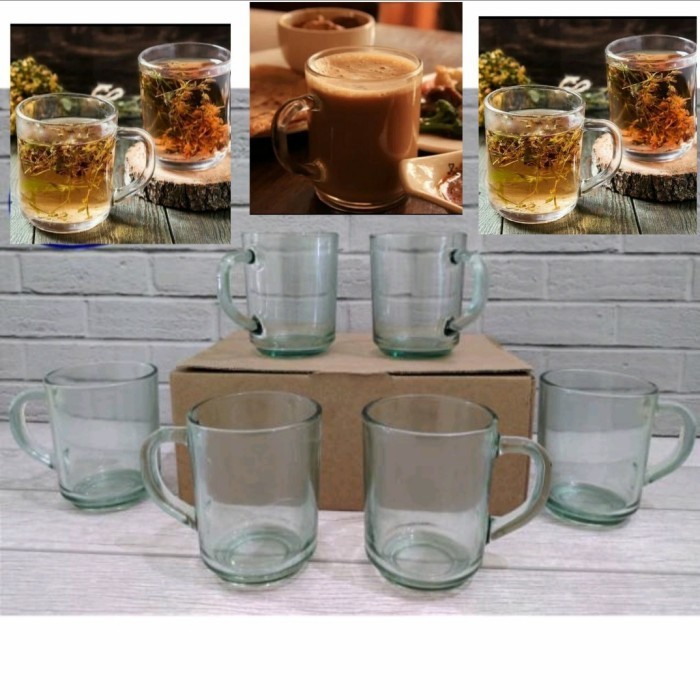 [Expert] GELAS KOPI / TEH GAGANG 250ML GELAS KOPI KACA BELING HARGA 6PCS