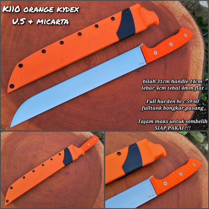 PREMIUM GOLOK SEMBELIH BOHLER K110 BILAH 31 CM KYDEX MICARTA ORANGE
