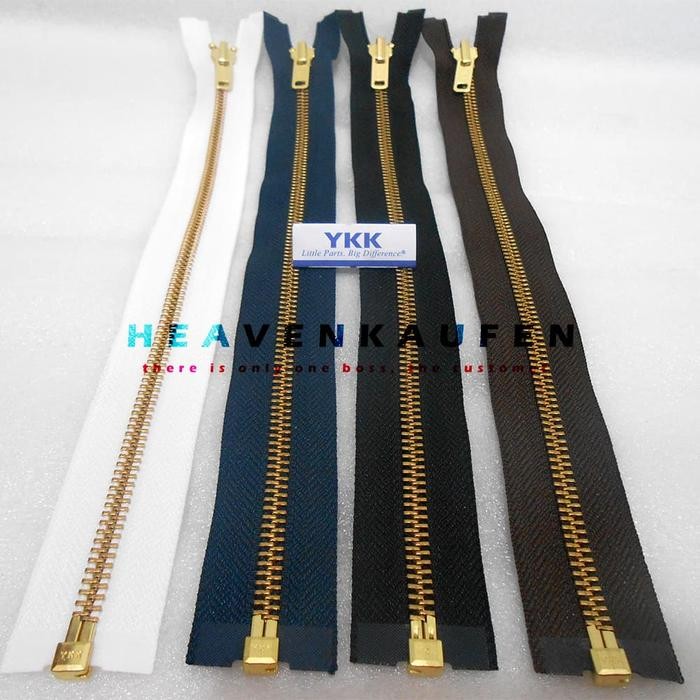 PREMIUM Resleting Zipper YKK Gigi Besi 30 cm Bolak Balik