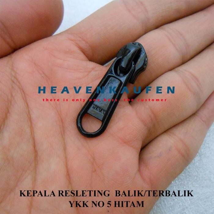 PREMIUM Kepala Resleting Balik / Terbalik YKK No 5 Hitam