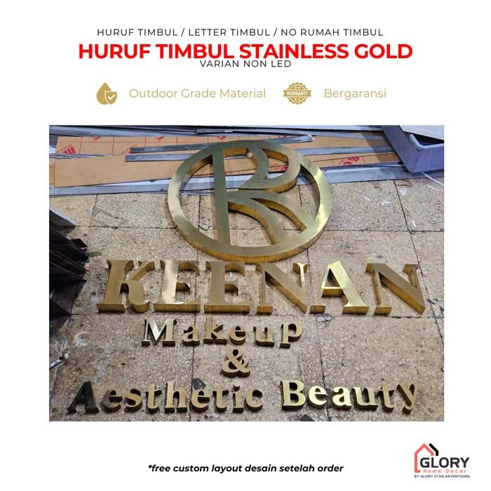 Letter Sign / Huruf Timbul Stainless Gold 201