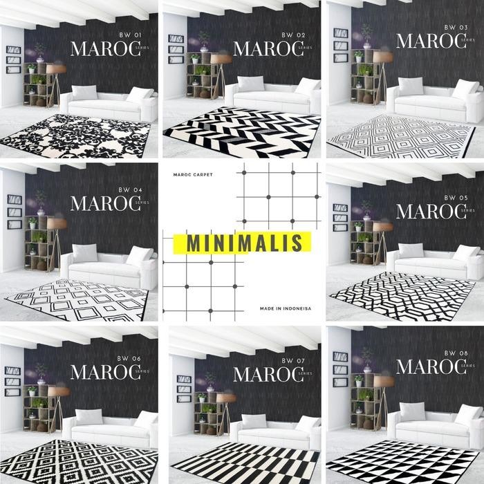 Karpet Lantai 160x210 Maroc Monokrom, Karpet Permadani Bulu Tebal