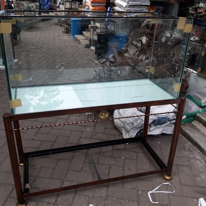 AQUARIUM 100X40X40 KACA FULL 5 MILI +RAK AQUARIUM.100X40X75